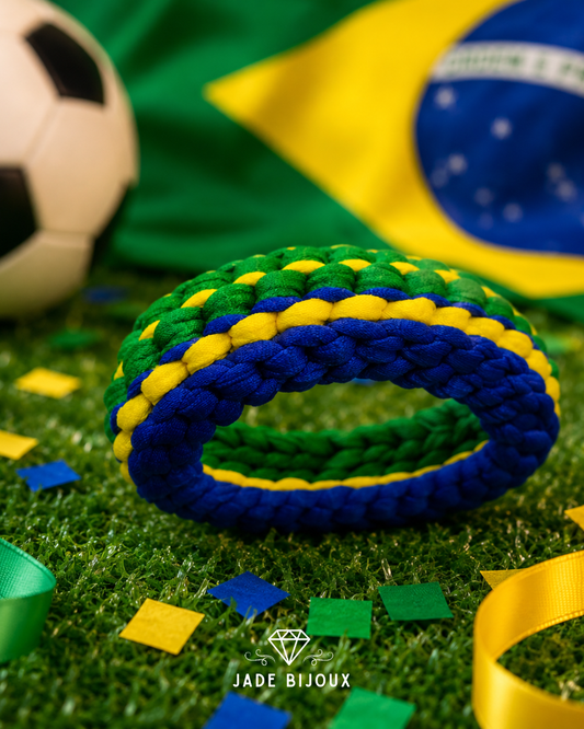 Bracelete crochê tricolor