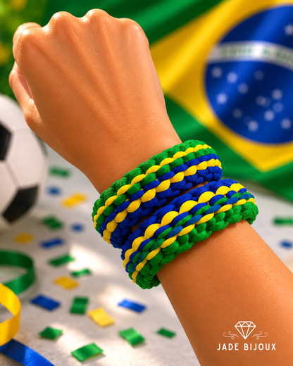 Bracelete crochê tricolor