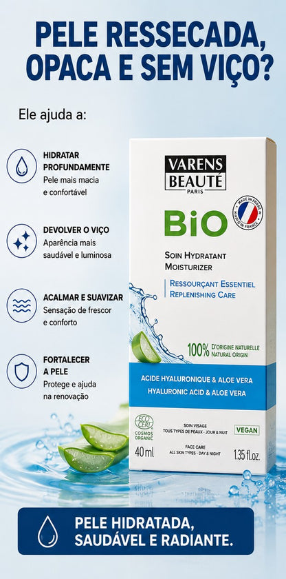 Hidratante facial com ácido Hialurônico e Aloe Vera